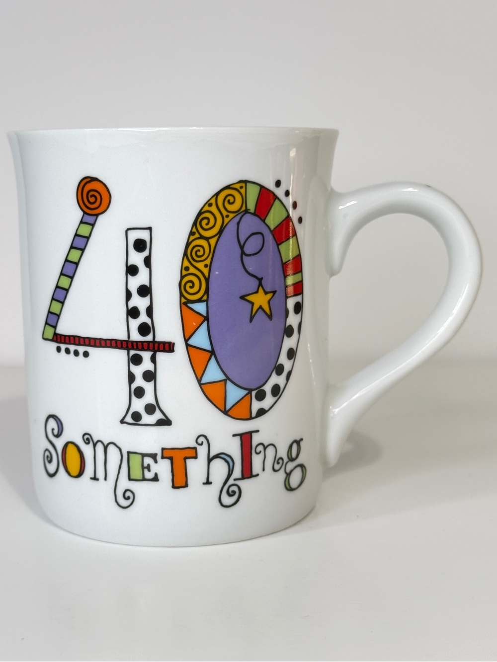 Laurie Vessey “Fabulous 40 Something” White Ceramic Decorative Mug 16 Oz EUC
